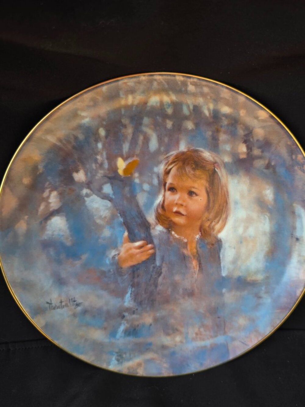 1981 “Butterfly Magic” Plate • Thornton Utz • Portraits of Childhood Series • Vi